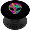 Alien Extraterrestrial Sci-Fi UFO Space Alien Head Tie Dye Alien Face Psichedelico Strani fan di fantascienza PopSockets PopGrip Adesivo