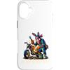 Bunny Meccanico Estetica Officina Moto U Custodia per iPhone 16 Plus La Mia Moto È A Posto Scena Comica Di Centauro