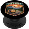 Let's Roll Camping Van Mountains Camper Let's Roll Camping Van Montagne Camper Caravan Proprietario Natura PopSockets PopGrip Adesivo