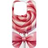 Candy Lovers and Sweets Gifts Custodia per iPhone 14 Pro Lecca-lecca caramelle alla menta piperita con cuore rosa