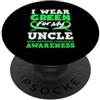 Non-Hodgkin Lymphoma Cancer Awareness Su Indosso il verde per mio zio linfoma non Hodgkin PopSockets PopGrip Adesivo