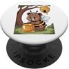 Sabinja Designs Ape Indaffarata, Orso, Alveare, Miele, Albero, Foresta PopSockets PopGrip Adesivo