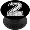 Sports Jersey Number Apparel Maglia sportiva Grunge numero 2 Fan Team Player regalo di compleanno PopSockets PopGrip Adesivo
