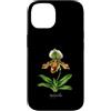 The Botany Bureau Custodia per iPhone 14 Illustrazione della pianta dell'orchidea pantofola della signora Paphiopedilum
