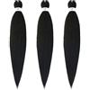 Beyond Beauty EZ Braid Pre Stretched Braiding Hair 8Packs 26inch EZ Braid capelli professionali Yaki Texture capelli sintetici (3 confezioni-26 pollici, #1B)