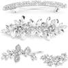 SIVITE 4 Fermagli Capelli Donna Cristallo, Accessori Capelli Sposa Argento