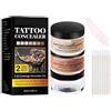 Rakiuty Tatuaggio Correttore,Correttore per Coprire Tatuaggi,Correttore Impermeabile per Cicatrici e Tatuaggi,Fondotinta Coprente Tatuaggi Copri Tatuaggi,Trucco Corpo Voglia Cicatrice Macchie Copertura Crema