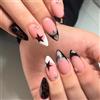 MouyouGlow Unghie Finte Corte MouyouGlow,Mandorla Leopardo French 3D Argento Stelle Diamant Design Short Press on Nails,Leopardenmuster Tips Silver Star Estate INS Fake Nails