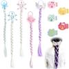 TMZELOA Ciocche Colorate Set con Mollette Treccia Principessa Arcobaleno in Capelli Sintetici Intrecciati da Intrecciare Parrucca Lunga Intrecciata con Cerchietto Extension Coda di Cavallo Accessori 42 cm