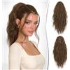 RUWISS Coda Capelli Extension con Pinza, Coda Finta Capelli Ricci 35 cm Coda Capelli Extension Ondulate Sintetici Coda di Cavallo per Donne (Marrone Muschio)