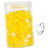 Fiocias Eyelash Glue Cups Contenitore per Colla Extension Ciglia Volume Anello Porta Colla con Base Auto-adesiva Organizzatore Compatto in Pp Materiale Adatto, Giallo a Nido D'ape