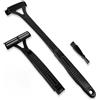 FUHAMJ 1 Set Rasoio Schiena Uomo, Pieghevole, Per La Cura Della Schiena, Del Viso, Del Petto E Delle Spalle，Con 2 Testine Di Rasatura Rimovibili E Allungamento Del Braccio Ergonomico