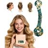 BONNET QUEEN XL Large Bigodini Morbidi per Dormire Satin Bigodino Lungo per Boccoli Arricciacapelli Senza Calore Hair Curler Heatless Curls con Scrunchie, Grandi, 1PZ, Leopardo