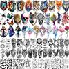 LAROI 8 Fogli Grande Tatuaggi Temporanei Uomo Donna Adulti Braccio Completo Animali Realistico Tatuaggio Temporaneo Manicotto Finti Full Sleeve Adesivi Lupo Maori Volpe Tigre Fiore Gamba Leone Bambini
