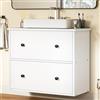 YITAHOME Armadietto per lavabo a parete con 2 cassetti, per bagno, appartamento, bianco