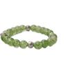 Generico Bracciale Azteco Donna in Peridoto (Olivina) Naturale, con Sfere in Metallo, Pietre Dure, Elastico 19cm, Fatto a Mano