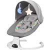 Wintem - Sdraietta Elettrica per Neonati con Dondolo Automatico, Musica Rilassante e Telecomando | Altalena Smart Touch 0-18 Kg per Sonno e Relax Sicuro del Neonato, con Zanzariera Parasole