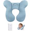 KAKIBLIN Cuscino da viaggio per bambini, cuscino da collo per seggiolino auto, cuscino di supporto per collo per testa e collo, supporto per la testa del neonato per seggiolino auto, passeggino