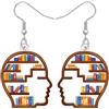 LONYOO Orecchini in acrilico a forma di libreria, gioielli per insegnanti, regali di apprezzamento per gli amanti dei libri, donne, lettori di libri per il ritorno a scuola, Medium, Acrilico, Nessuna