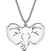 LONYOO Carino Elefante Collana Ciondolo Gioielli in Acciaio Inox Elefante Regali per Donna Ragazza Dainty 18K Oro Collana Charms (Argento Placcato 054)