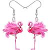 LONYOO Acrilico Carino Rosa Fenicottero Orecchini a Goccia Gioielli Dolci Fenicottero Regali per Donna Ragazze Uccelli Charms (Rosa 554)