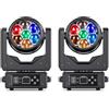 Yespick 2 PCS 7X40W Testa Mobile LED RGBW,7 LEDs Luce da Palco con DMX512,Modalità Master/Slave,Effetti Wash,Fascio,Vortice,Caleidoscopio,Messa a Fuoco Elettronica,per Bar, Concerti,Festival,Discoteche