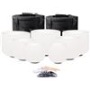 Hye-eun Set di campane tibetane in cristallo da 432 Hz, 7 pezzi, con custodia per il trasporto, per yoga, guarigione del suono (7-12 432 Hz, borsa bianca nera)