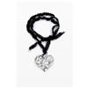 Desigual, Ciondolo cuore nastro bagno argento Zalio, Nero, U