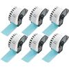 BETCKEY - 6 Rotoli DK-22225 Etichette a Lunghezza Continua Compatibile con Brother, 38mm x 30.48m, 6 Etichette Colorate Blu per Stampanti di Etichette Brother QL