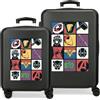 Disney Joumma Marvel Avengers Power Squad - Set di valigie rigide in ABS con serratura a combinazione laterale, 91 l, 5,6 kg, 4 ruote, 46 x 65 x 23 cm, colore: Nero