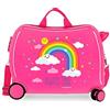 MOVOM Enso Arcoiris Always Smile Valigia per bambini Rosa 50x39x20 cms Rigida ABS Chiusura a combinazione numerica 38L 2,1Kgs 4 Ruote Bagaglio a mano