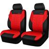 CAR PASS Coprisedili auto per anteriori con stampa 3D, compatibili con airbag, installazione rapida, universali per auto, camion, SUV (Anteriore, Nero e rosso)