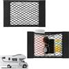 Bigmeta 2 reti a Rete portaoggetti per Camper, Elasticizzate, con 4 Strisce adesive, per Auto, SUV, Camion (45 x 24 cm)