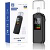 ZORVENIX Etilometro Portatile Certificato con 5 Boccagli, Professionale Alcol Test con Display LCD Digitale, per Uso Personale Famiglia e Professionale,Ricarica Type-C