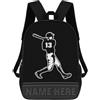 ASD Jewerly Sportivo giocatore di baseball personalizzato zaino regalo, nome personalizzato baseball stampa Casual zaino per laptop Daypack borsa
