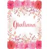 Majosta Giuliana: Taccuino A5 | Nome personalizzato Giuliana | Regalo di compleanno per moglie, mamma, sorella, figlia ... | Design: giardino floreale | 120 pagine a righe, piccolo formato A5 (14.8 x 21 cm)