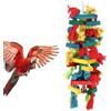 AQH Giocattolo per pappagalli, Colorful blocchi di legno masticare giocattoli per pappagallo grigio africano grigi (Multicolor A)