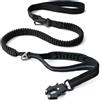 BOJLY Heavy Duty Tactical Bungee Dog Leash, 4-6FT No Pull Dog Leash with Quick Release Carabiner, Reflective Shock Absorbing Leash with Car Seatbelt for Medium Large Dogs, Nero