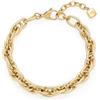Jewels BY Leonardo Bracciale Sina, Bracciale in Acciaio Inox Dorato, Intrecciato, a Maglie Spesse, Lunghezza 19-21,5 cm, Regalo per Donne, 025386