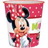 Tataway Disney cestino getta carte rosa a pois per bambine con Minnie in plastica ideale per cameretta cantina e/o box Dimensioni 20,5 x 16,5 x 23 cm