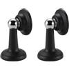 PintoHardware Set da 2 Fermi Magnetici per Porte con Magnete Potente, Acciaio Inox Nero e Cromo, Installazione Senza Foratura con Nastro Adesivo, Montaggio a Parete o Pavimento