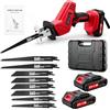 Litglobe Sega a Gattuccio a Batteria 21V,Sega Elettrica con 2 x 2.0Ah Batteria,0-4000 RPM Velocità Variabile,Seghetto 𝐚 Gattuccio con 8 Lame di Seg𝐚 Senza Utensili,per Legno e Metallo