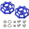 PATIKIL 2pz Maniglia per Rubinetto Esterno Foro Asta Quadrata 6x6mm Blu | per Sostituzione Maniglia Rubinetto Acqua, Maniglia Rotonda in Acciaio Fuso, con Viti Spacer