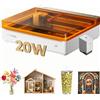 xTool M2 20W Incisore Laser Chiuso Classe 1 con Stampante CMYK e Doppia Fotocamera, Macchina per Taglio Laser a Colori per Legno Spesso, Plexiglass e Pelle, Stampante Laser Tutto-in-Uno