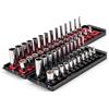 TEKTON 1/4 Inch Drive 6-Point Socket Set with Rails, 50-Piece (5/32-9/16 in, 4-15 mm) | SHD90215