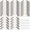 Ruikdly 40 supporti triangolari in acciaio inox, connettori angolari in metallo con viti, morsetti angolari triangolari per supporto in legno, montante fisso, scaffale, tavolo, sedia, scrivania