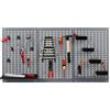 Küpper Parete forata 70108 - 3 pezzi parete attrezzi con 12 ganci - 120 x 60 cm - Lamiera di acciaio - Made in Germany - Materiale di montaggio (grigio chiaro)