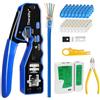 Therathy - Kit di crimpatura Ethernet RJ45, per connettori RJ45, con connettori Cat6 (kit di utensili per crimpatura Cat5, Cat5e, Cat6)