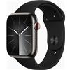 Apple Watch Series 8 Acciaio inossidabile 45 mm (2022) | GPS + Cellular | Grafite | cinturino sport nero
