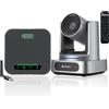 TONGVEO Sistema di telecamere per sala conferenze 4K, telecamera PTZ 4K con zoom ottico 3x, grandangolo di 92° e microfono Bluetooth per conferenze, servizi di culto, chiese, istituzioni educative